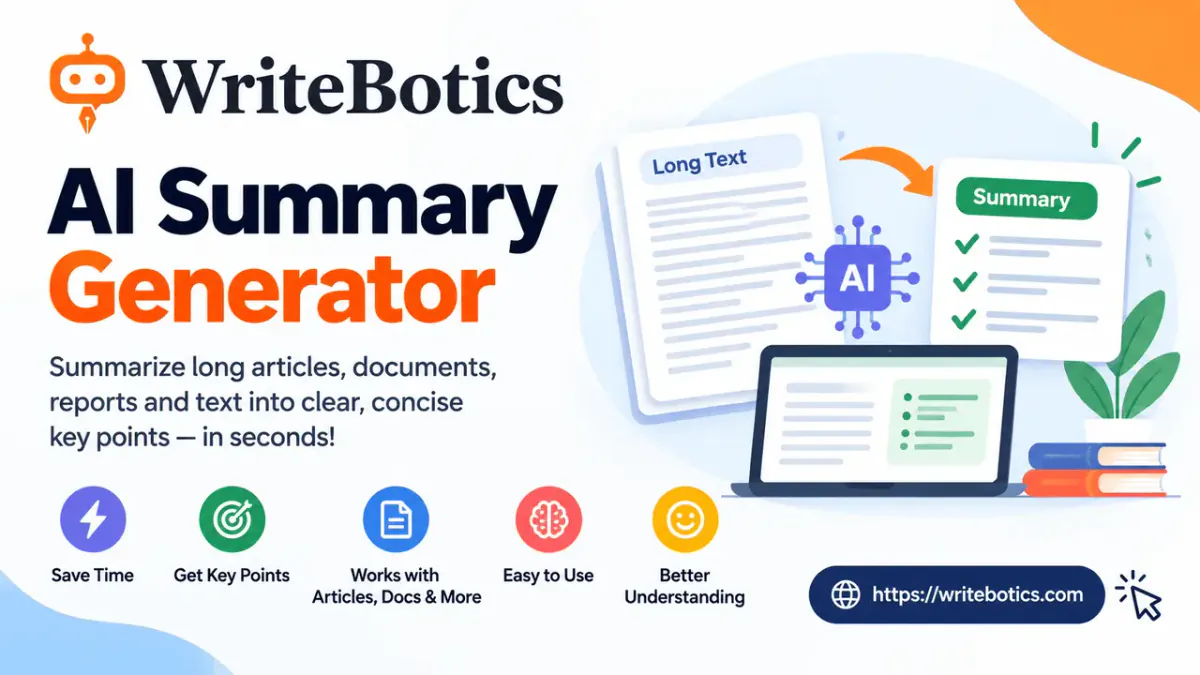 AI summary generator condensing a long document into a short summary
