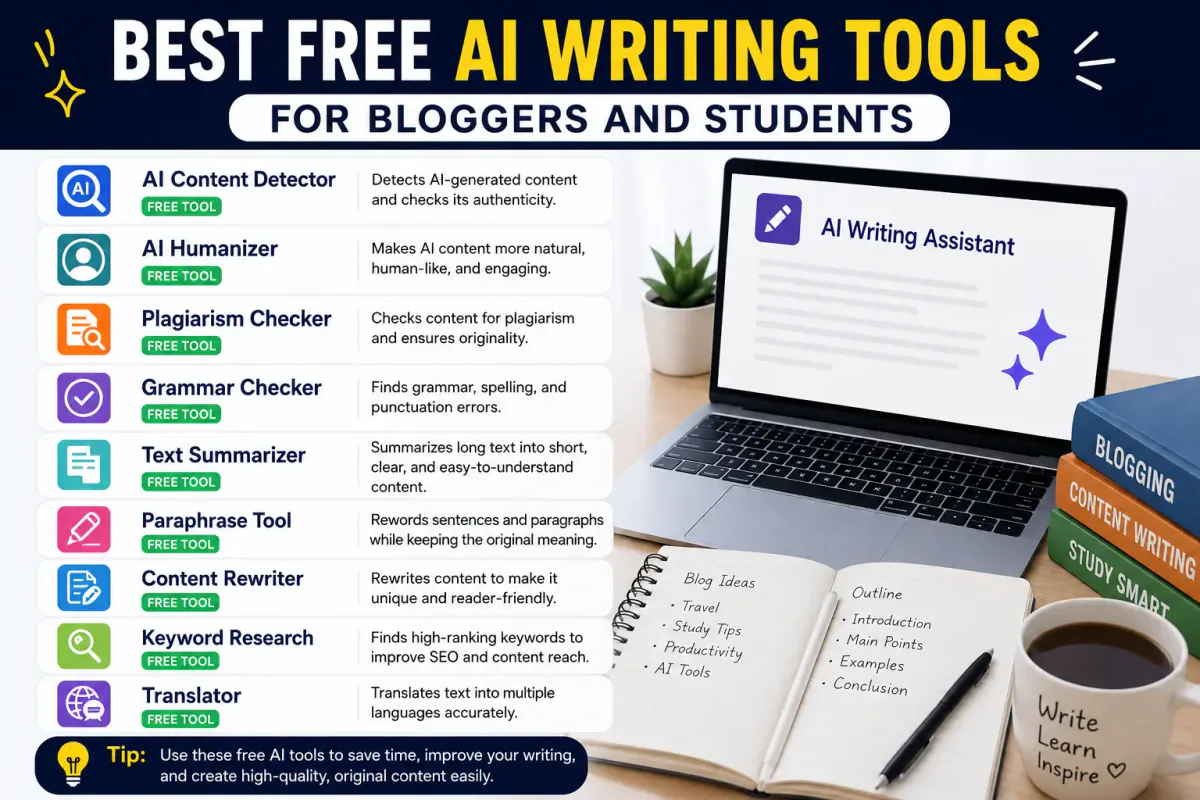 Best free AI writing tools for bloggers and students