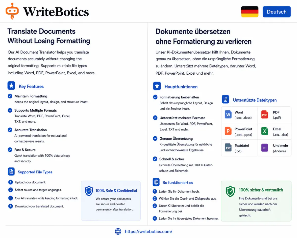 Side-by-side document showing original and translated text with formatting preserved